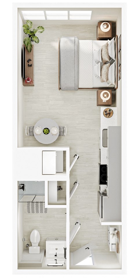 a studio floorplan